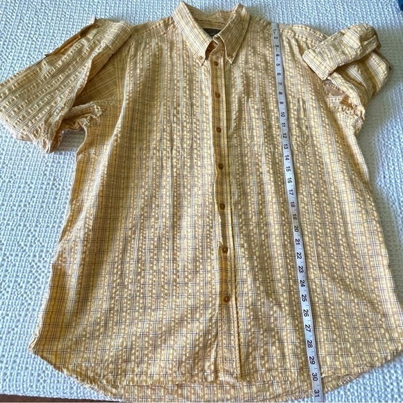 J.L. Powell Plaid Button Down Shirt Men’s XL Long Sleeve Cotton In Yellow - Picture 10 of 10